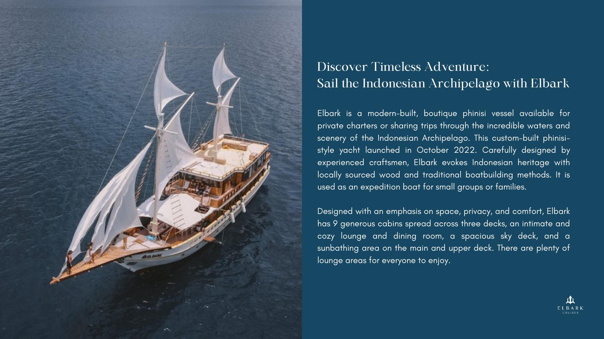 Phinisi liveaboard under sail between Komodo dive sites